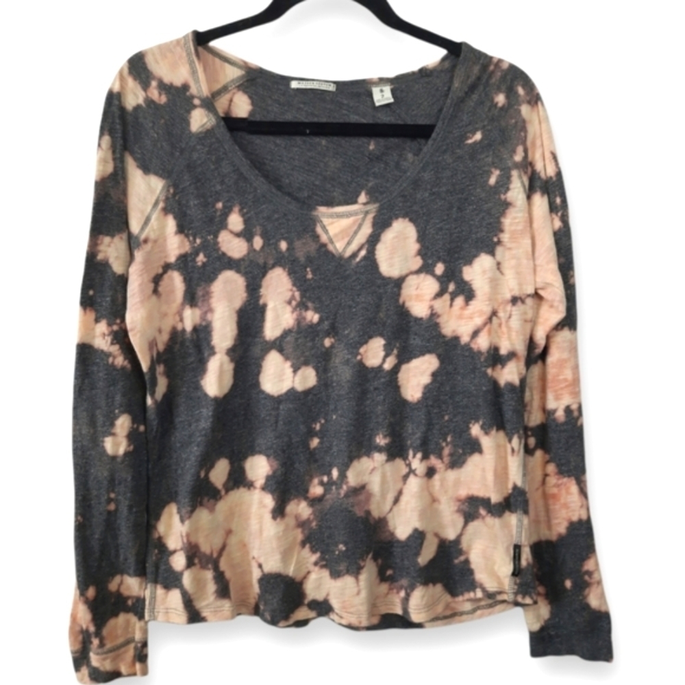 Maison Scotch Bleach Tie Dye Long Sleeve Blouse Size 2